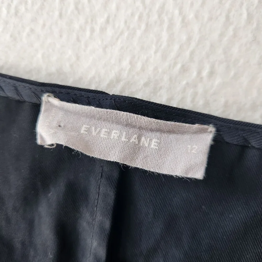 Everlane Black Japanese Crossback Slip Midi Dress Size 12 Sleek Minimalist - Picture 9 of 10